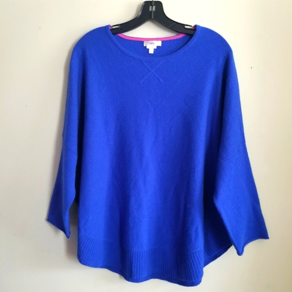 Tyler Boe Sweaters - Tyler Böe Cashmere Sweater Royal Blue Rounded Hemline Cozy Crewneck Size Medium